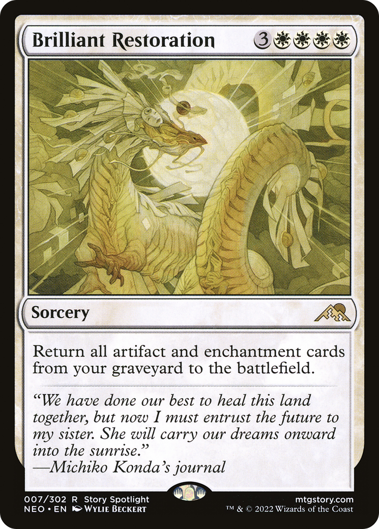 Brilliant Restoration (NEO-007) - Kamigawa: Neon Dynasty - Premium MTG Single from Wizards of the Coast - Just $0.18! Shop now at Game Crave Tournament Store
