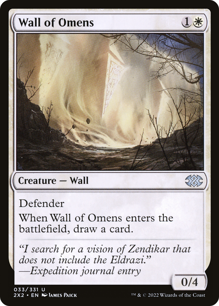 Wall of Omens (2X2-033) - Double Masters 2022 - Premium MTG Single from Wizards of the Coast - Just $0.08! Shop now at Game Crave Tournament Store