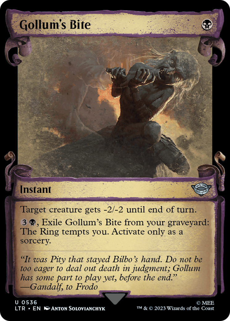 Gollum's Bite (LTR-536) - The Lord of the Rings: Tales of Middle-earth: (Showcase) - Premium MTG Single from Wizards of the Coast - Just $0.25! Shop now at Game Crave Tournament Store