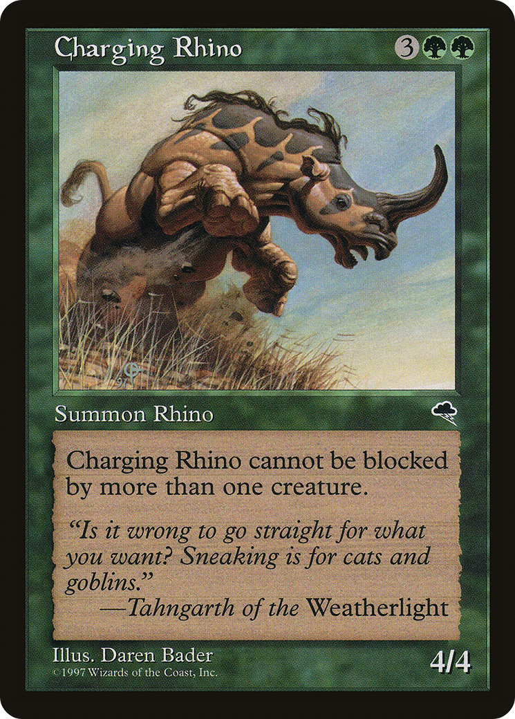 Charging Rhino (TMP-218) - Tempest - Premium MTG Single from Wizards of the Coast - Just $0.25! Shop now at Game Crave Tournament Store