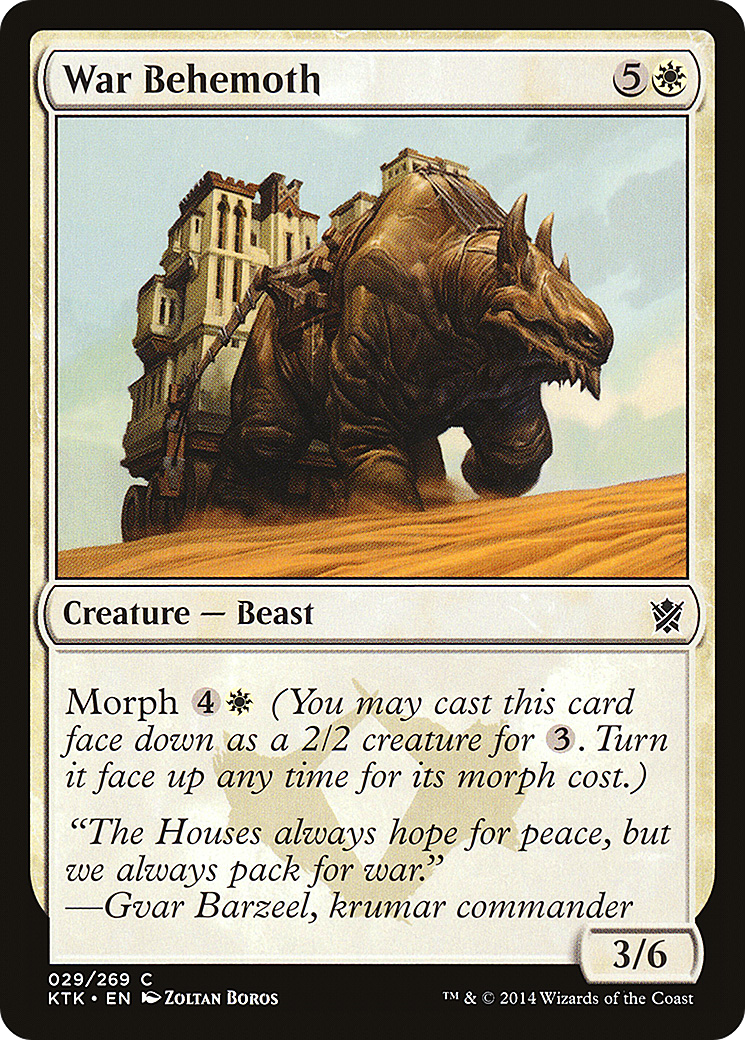 War Behemoth (KTK-029) - Khans of Tarkir - Premium MTG Single from Wizards of the Coast - Just $0.25! Shop now at Game Crave Tournament Store