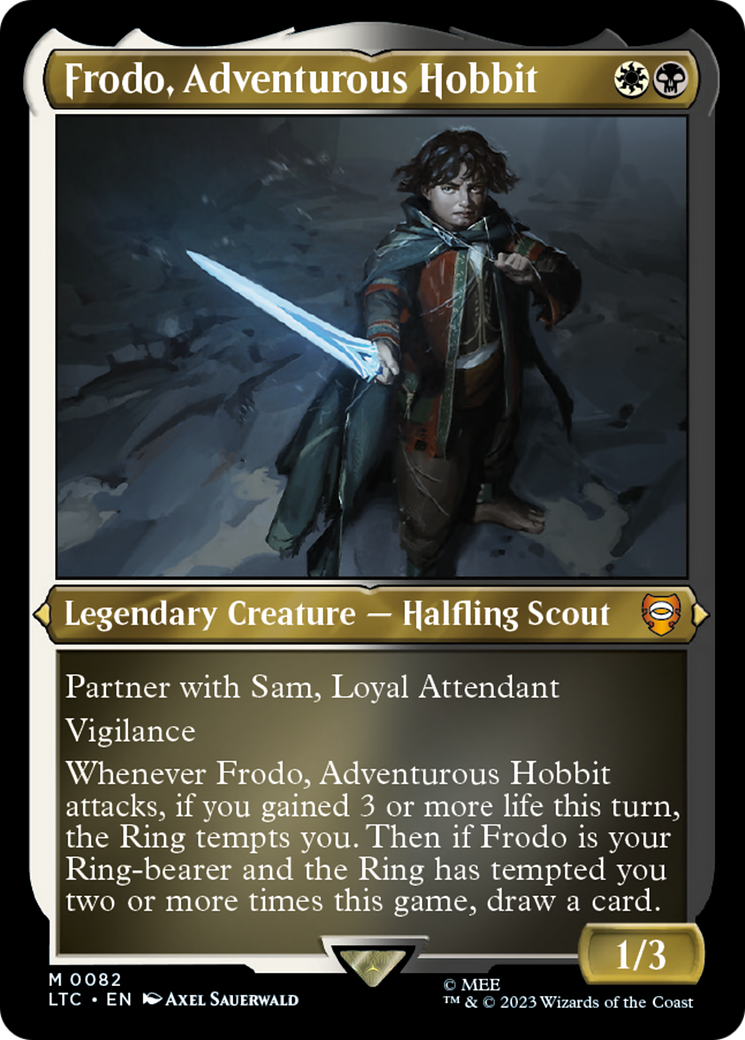 Frodo, Adventurous Hobbit (LTC-082) - Tales of Middle-earth Commander Etched Foil - Premium MTG Single from Wizards of the Coast - Just $0.08! Shop now at Game Crave Tournament Store