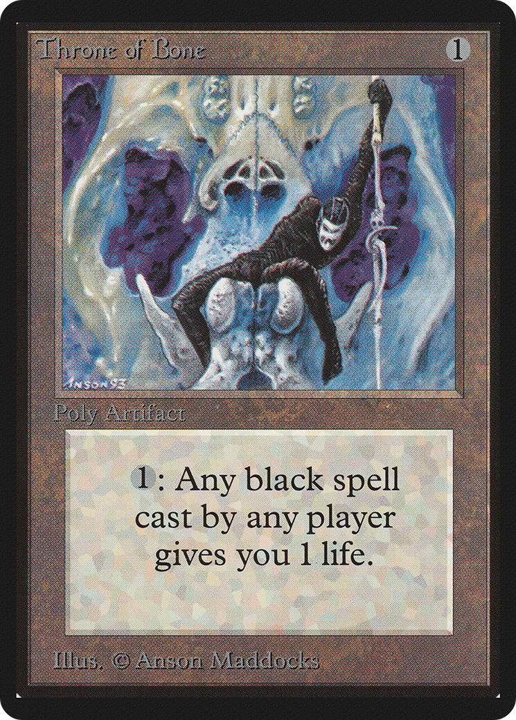 Throne of Bone (LEB-274) - Limited Edition Beta - Premium MTG Single from Wizards of the Coast - Just $4.80! Shop now at Game Crave Tournament Store