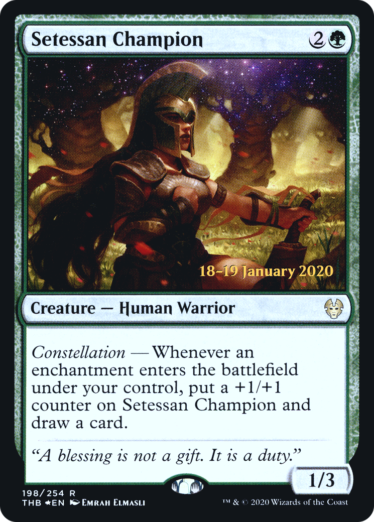 Setessan Champion (PTHB-198S) - Theros Beyond Death Promos Foil - Premium MTG Single from Wizards of the Coast - Just $4.13! Shop now at Game Crave Tournament Store