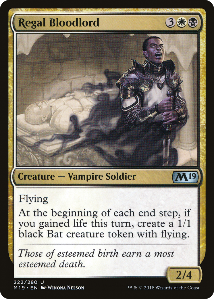 Regal Bloodlord (M19-222) - Core Set 2019 - Premium MTG Single from Wizards of the Coast - Just $0.08! Shop now at Game Crave Tournament Store