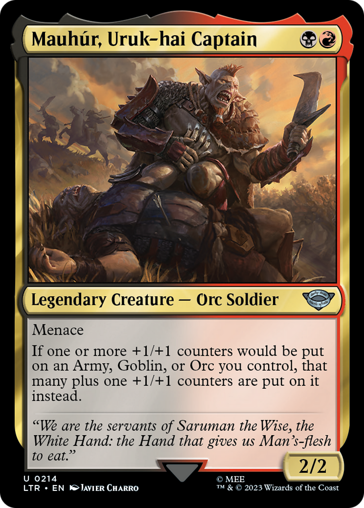 Mauhúr, Uruk-hai Captain (LTR-214) - The Lord of the Rings: Tales of Middle-earth - Premium MTG Single from Wizards of the Coast - Just $0.08! Shop now at Game Crave Tournament Store