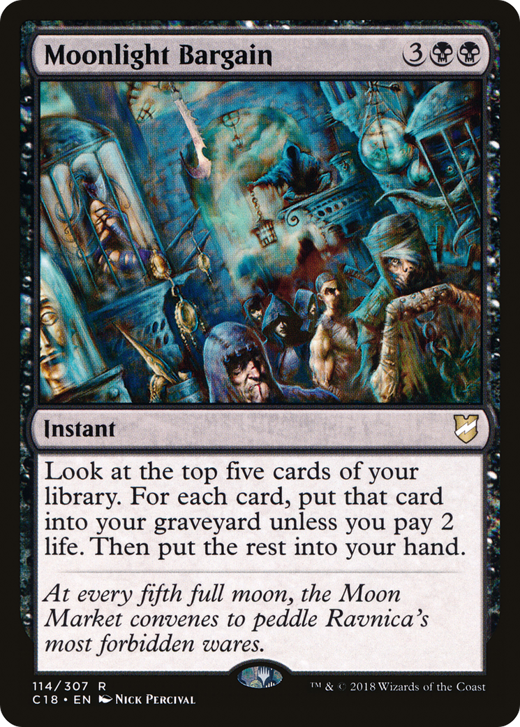 Moonlight Bargain (C18-114) - Commander 2018 - Premium MTG Single from Wizards of the Coast - Just $0.26! Shop now at Game Crave Tournament Store