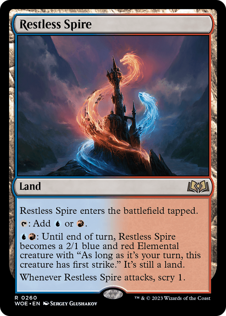 Restless Spire (WOE-260) - Wilds of Eldraine Foil - Premium MTG Single from Wizards of the Coast - Just $0.08! Shop now at Game Crave Tournament Store