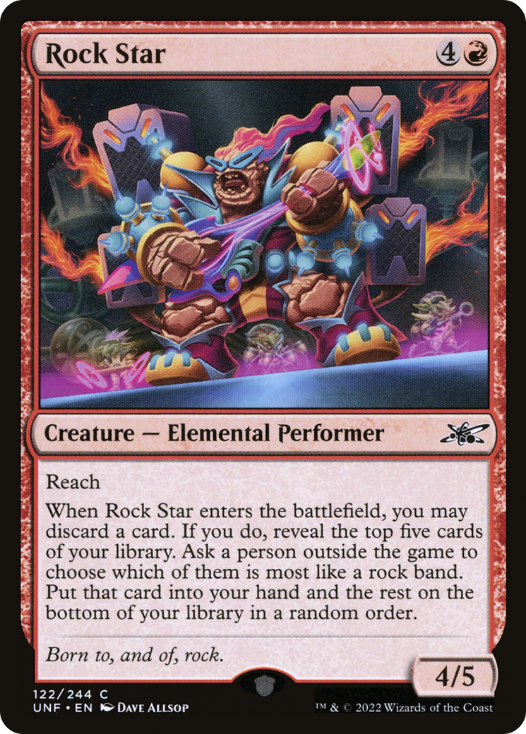 Rock Star (UNF-122) - Unfinity - Premium MTG Single from Wizards of the Coast - Just $0.25! Shop now at Game Crave Tournament Store