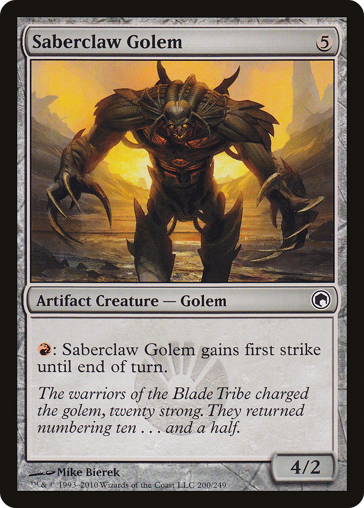 Saberclaw Golem (SOM-200) - Scars of Mirrodin Foil - Premium MTG Single from Wizards of the Coast - Just $0.25! Shop now at Game Crave Tournament Store