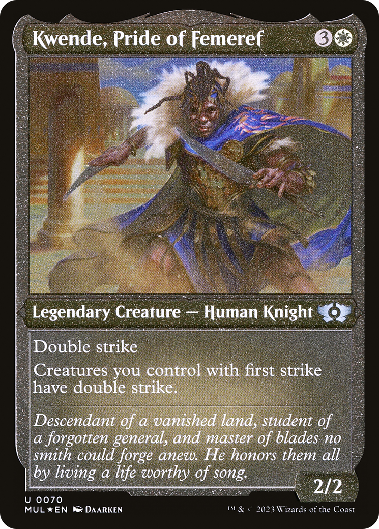 Kwende, Pride of Femeref (MUL-070) - Multiverse Legends Etched Foil - Premium MTG Single from Wizards of the Coast - Just $0.08! Shop now at Game Crave Tournament Store