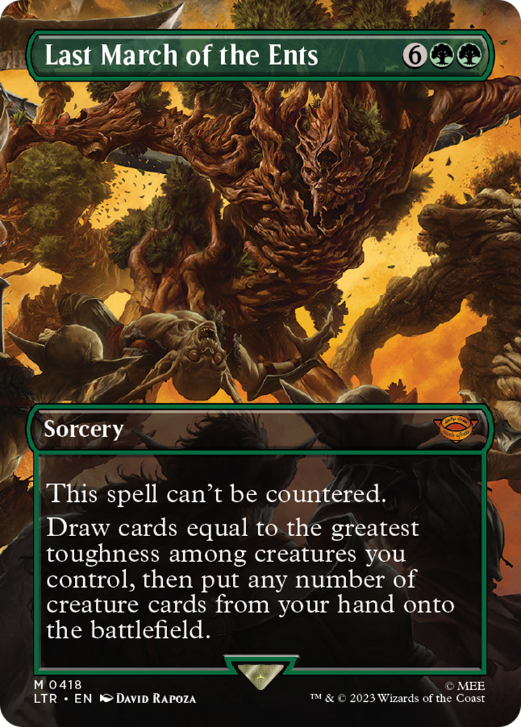 Last March of the Ents (LTR-418) - The Lord of the Rings: Tales of Middle-earth (Borderless) - Premium MTG Single from Wizards of the Coast - Just $6.14! Shop now at Game Crave Tournament Store