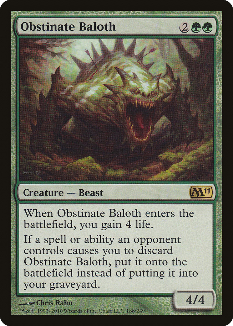 Obstinate Baloth (M11-188) - Magic 2011 - Premium MTG Single from Wizards of the Coast - Just $0.08! Shop now at Game Crave Tournament Store