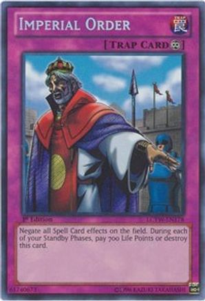 Imperial Order (LCYW-EN178) - Legendary Collection 3: Yugi's World Unlimited - Premium Yugioh Single from Konami - Just $2.25! Shop now at Game Crave Tournament Store