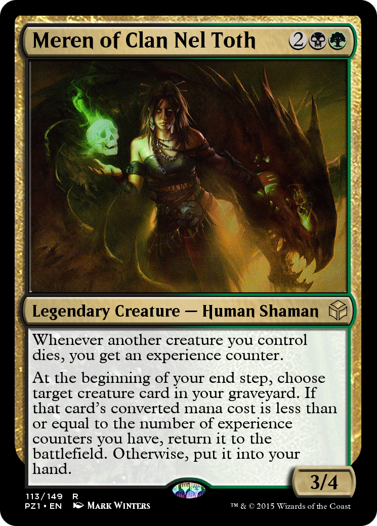 Meren of Clan Nel Toth (PZ1-113) - Legendary Cube Prize Pack - Premium MTG Single from Wizards of the Coast - Just $0! Shop now at Game Crave Tournament Store