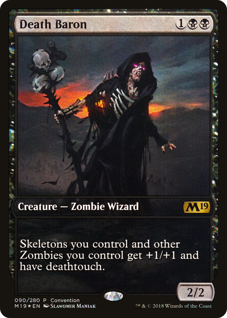 Death Baron (PM19-090) - Core Set 2019 Promos Foil - Premium MTG Single from Wizards of the Coast - Just $2.14! Shop now at Game Crave Tournament Store
