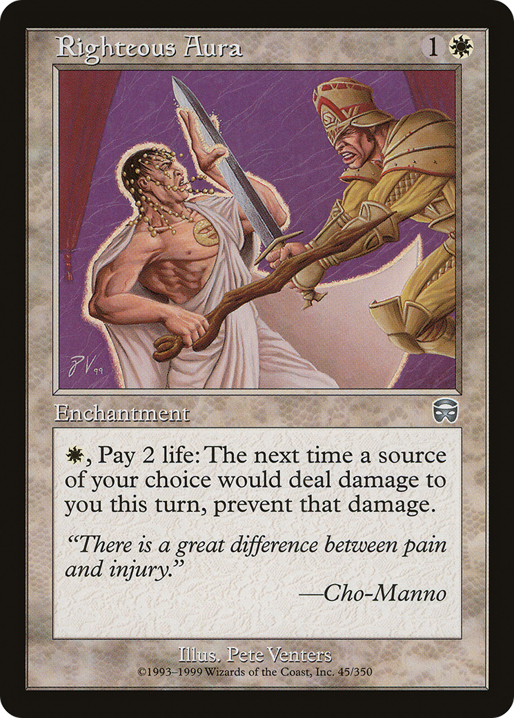 Righteous Aura (MMQ-045) - Mercadian Masques - Premium MTG Single from Wizards of the Coast - Just $0.08! Shop now at Game Crave Tournament Store