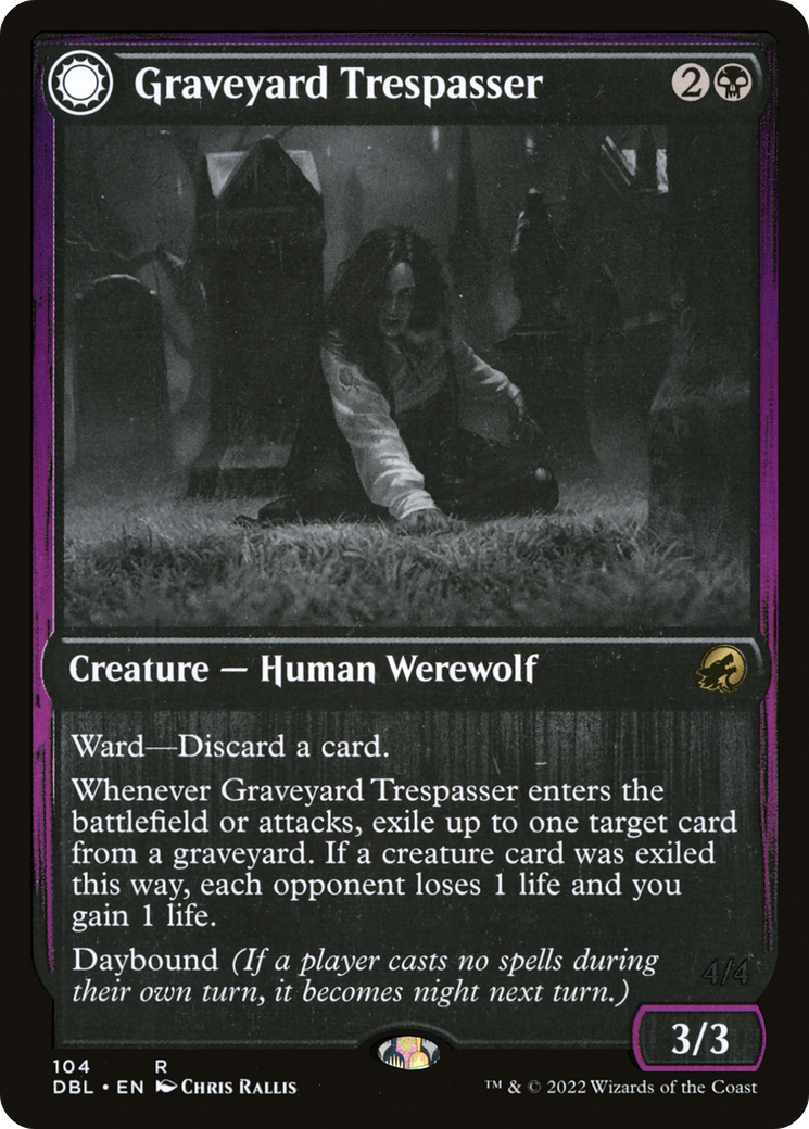 Graveyard Trespasser // Graveyard Glutton (DBL-104) - Innistrad: Double Feature: (Double Faced Transform) - Premium MTG Single from Wizards of the Coast - Just $0.75! Shop now at Game Crave Tournament Store