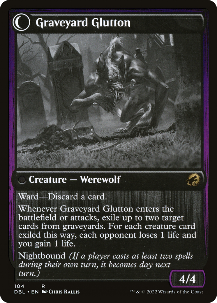 Graveyard Trespasser // Graveyard Glutton (DBL-104) - Innistrad: Double Feature: (Double Faced Transform) Foil - Premium MTG Single from Wizards of the Coast - Just $3.71! Shop now at Game Crave Tournament Store