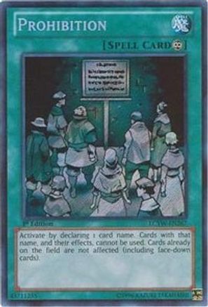 Prohibition (LCYW-EN267) - Legendary Collection 3: Yugi's World 1st Edition - Premium Yugioh Single from Konami - Just $1.14! Shop now at Game Crave Tournament Store