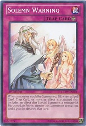 Solemn Warning (LCYW-EN301) - Legendary Collection 3: Yugi's World 1st Edition - Premium Yugioh Single from Konami - Just $0.50! Shop now at Game Crave Tournament Store