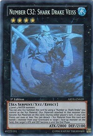 Number C32: Shark Drake Veiss (Ghost Rare) (ABYR-EN039) - Abyss Rising 1st Edition - Premium Yugioh Single from Konami - Just $32! Shop now at Game Crave Tournament Store