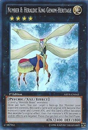 Number 8: Heraldic King Genom-Heritage (ABYR-EN045) - Abyss Rising 1st Edition - Premium Yugioh Single from Konami - Just $7.61! Shop now at Game Crave Tournament Store