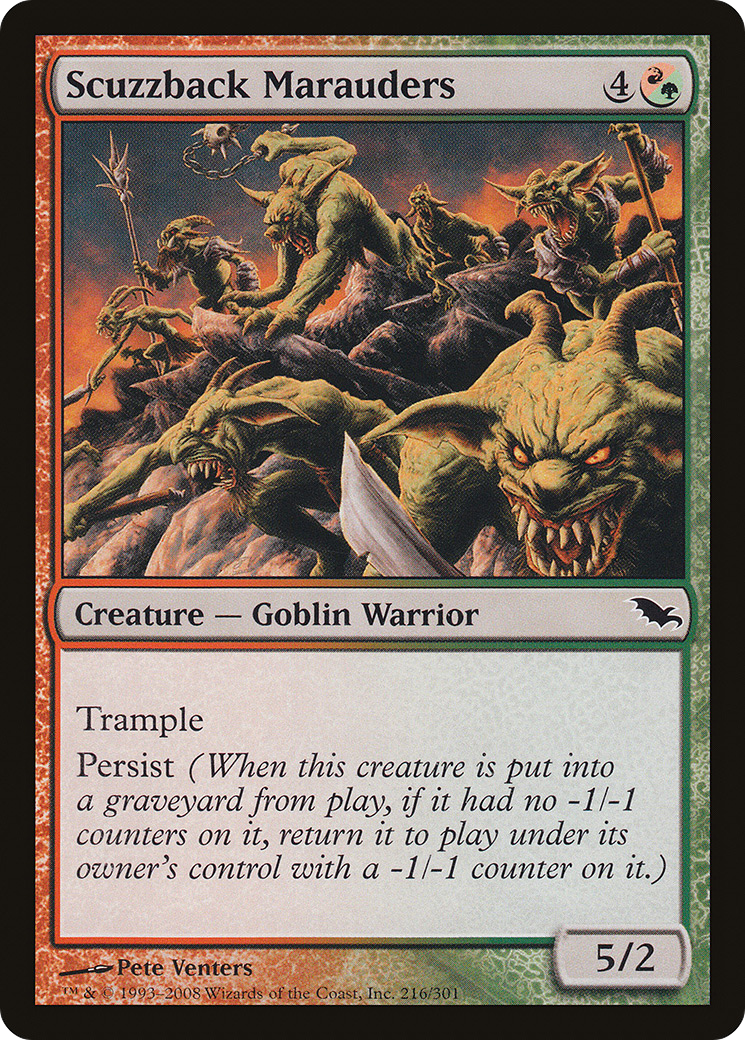 Scuzzback Marauders (SHM-216) - Shadowmoor - Premium MTG Single from Wizards of the Coast - Just $0.08! Shop now at Game Crave Tournament Store
