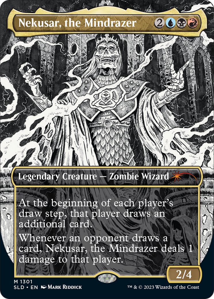 Nekusar, the Mindrazer (SLD-1301) - Secret Lair Drop (Borderless) Foil - Premium MTG Single from Wizards of the Coast - Just $40.15! Shop now at Game Crave Tournament Store