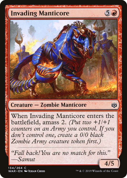 Invading Manticore (WAR-134) - War of the Spark - Premium MTG Single from Wizards of the Coast - Just $0.08! Shop now at Game Crave Tournament Store