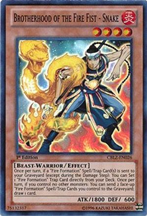 Brotherhood of the Fire Fist - Snake (CBLZ-EN026) - Cosmo Blazer Unlimited - Premium Yugioh Single from Konami - Just $0.42! Shop now at Game Crave Tournament Store