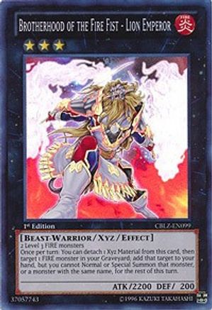 Brotherhood of the Fire Fist - Lion Emperor (CBLZ-EN099) - Cosmo Blazer 1st Edition - Premium Yugioh Single from Konami - Just $0.36! Shop now at Game Crave Tournament Store