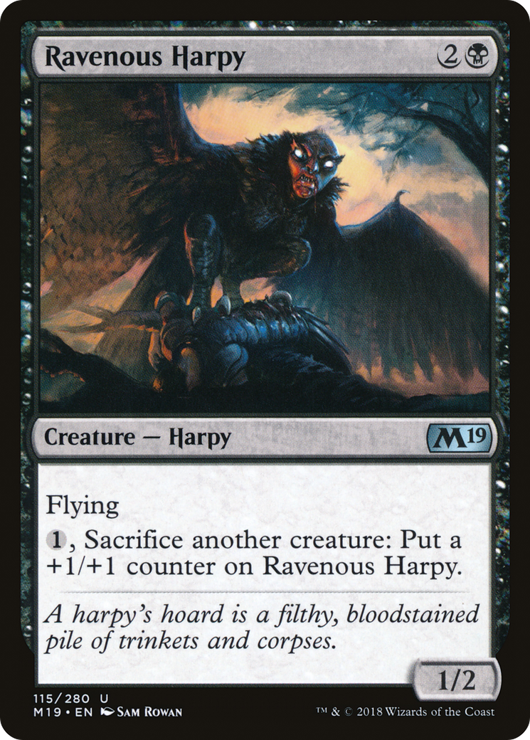 Ravenous Harpy (M19-115) - Core Set 2019 Foil - Premium MTG Single from Wizards of the Coast - Just $0.08! Shop now at Game Crave Tournament Store