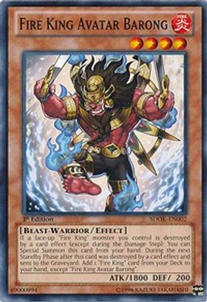 Fire King Avatar Barong (SDOK-EN002) - Structure Deck: Onslaught of the Fire Kings 1st Edition - Premium Yugioh Single from Konami - Just $0.14! Shop now at Game Crave Tournament Store