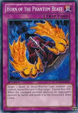 Horn of the Phantom Beast (SDOK-EN034) - Structure Deck: Onslaught of the Fire Kings 1st Edition - Premium Yugioh Single from Konami - Just $0.25! Shop now at Game Crave Tournament Store