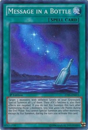 Message in a Bottle (ZTIN-EN015) - 2013 Zexal Collection Tin 1st Edition - Premium Yugioh Single from Konami - Just $0.08! Shop now at Game Crave Tournament Store