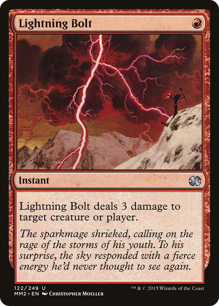 Lightning Bolt (MM2-122) - Modern Masters 2015 Foil - Premium MTG Single from Wizards of the Coast - Just $0.46! Shop now at Game Crave Tournament Store