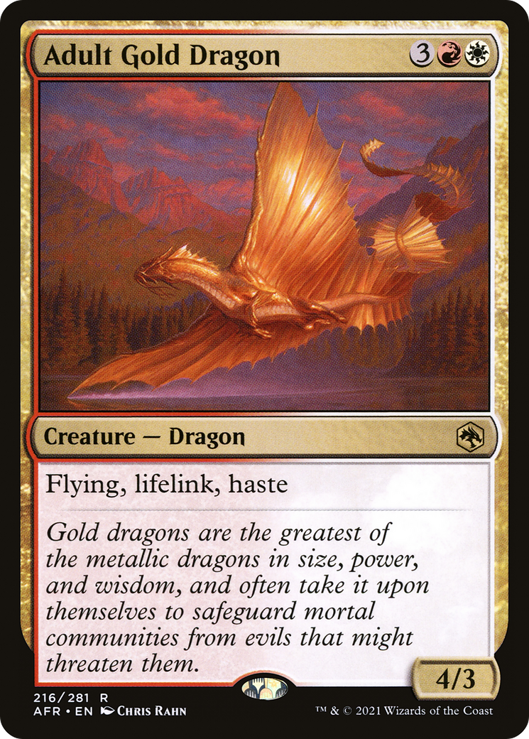 Adult Gold Dragon (AFR-216) - Adventures in the Forgotten Realms - Premium MTG Single from Wizards of the Coast - Just $0.25! Shop now at Game Crave Tournament Store