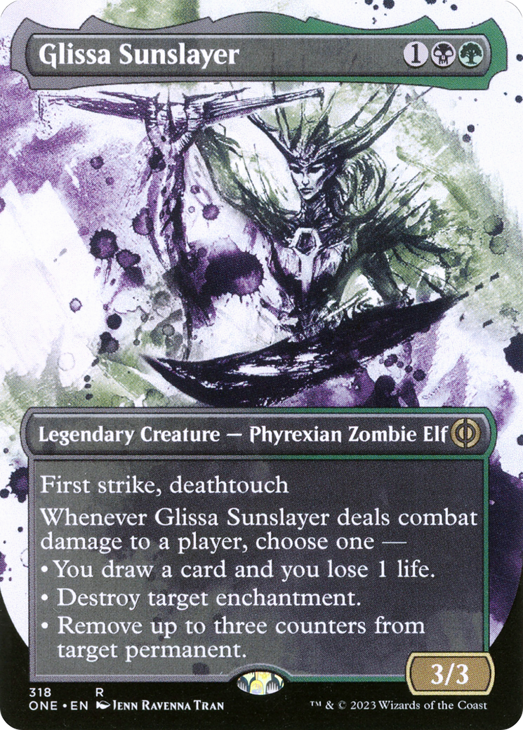 Glissa Sunslayer (ONE-318) - Phyrexia: All Will Be One: (Showcase) (Borderless) Foil - Premium MTG Single from Wizards of the Coast - Just $0.59! Shop now at Game Crave Tournament Store
