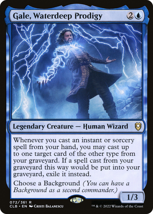 Gale, Waterdeep Prodigy (CLB-072) - Commander Legends: Battle for Baldur's Gate - Premium MTG Single from Wizards of the Coast - Just $0.08! Shop now at Game Crave Tournament Store