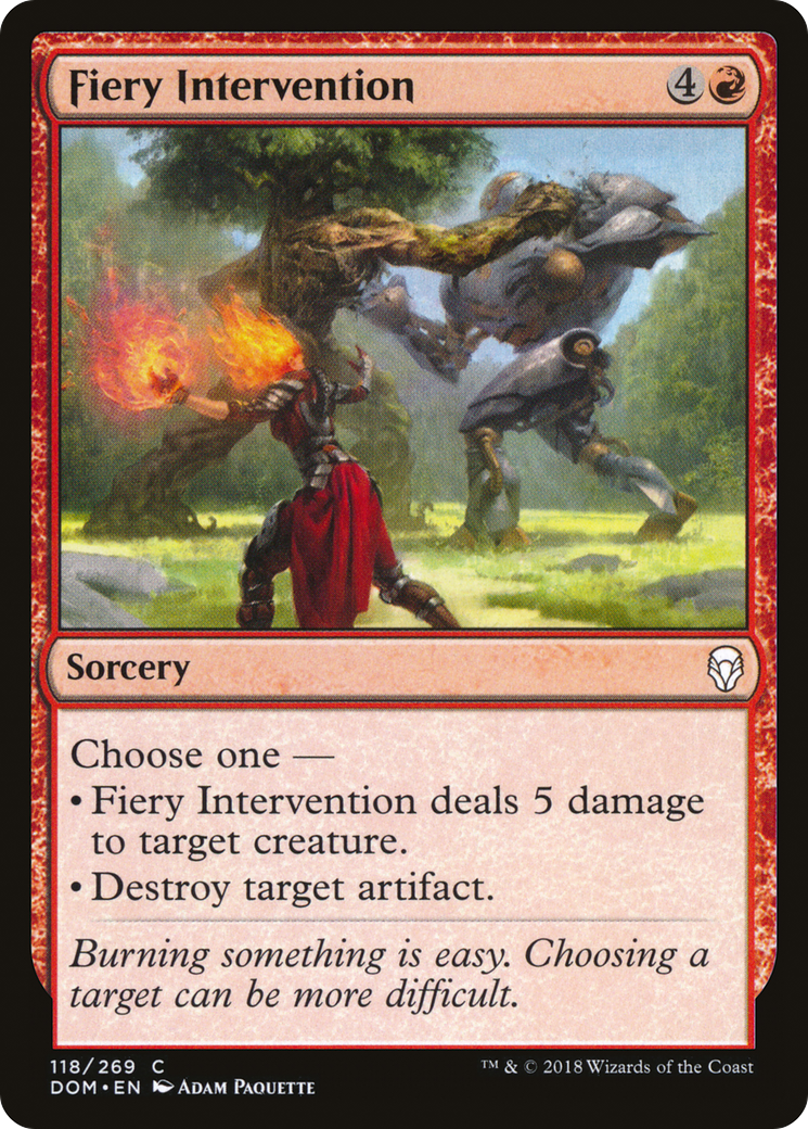 Fiery Intervention (DOM-118) - Dominaria - Premium MTG Single from Wizards of the Coast - Just $0.25! Shop now at Game Crave Tournament Store