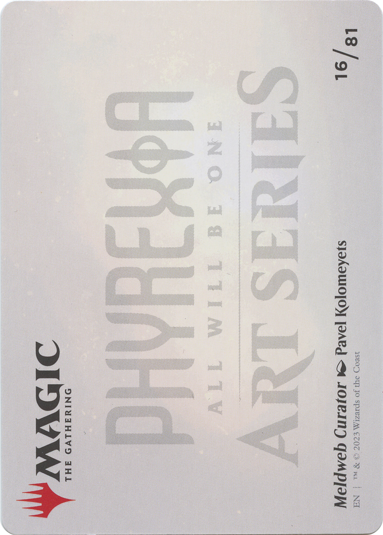 Meldweb Curator // Meldweb Curator (AONE-016) - Phyrexia: All Will Be One Art Series (Borderless) - Premium MTG Single from Wizards of the Coast - Just $0! Shop now at Game Crave Tournament Store