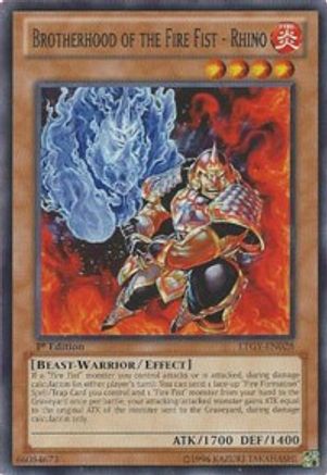 Brotherhood of the Fire Fist - Rhino (LTGY-EN028) - Lord of the Tachyon Galaxy Unlimited - Premium Yugioh Single from Konami - Just $0.25! Shop now at Game Crave Tournament Store