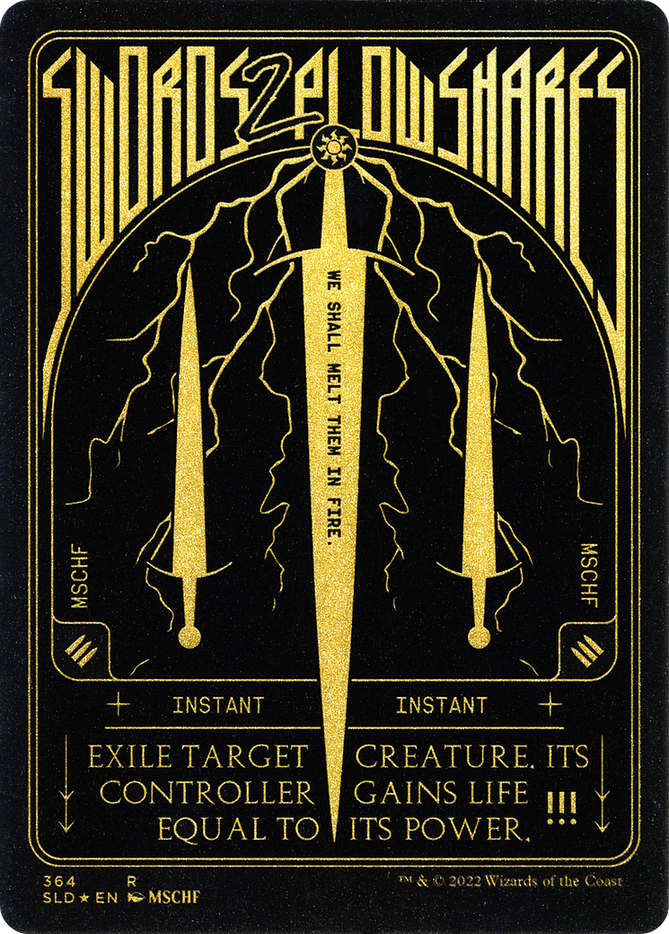 Swords to Plowshares (SLD-364) - Secret Lair Drop Etched Foil - Premium MTG Single from Wizards of the Coast - Just $28.94! Shop now at Game Crave Tournament Store
