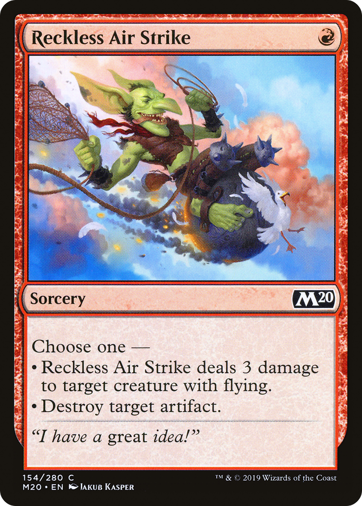 Reckless Air Strike (M20-154) - Core Set 2020 Foil - Premium MTG Single from Wizards of the Coast - Just $0.08! Shop now at Game Crave Tournament Store
