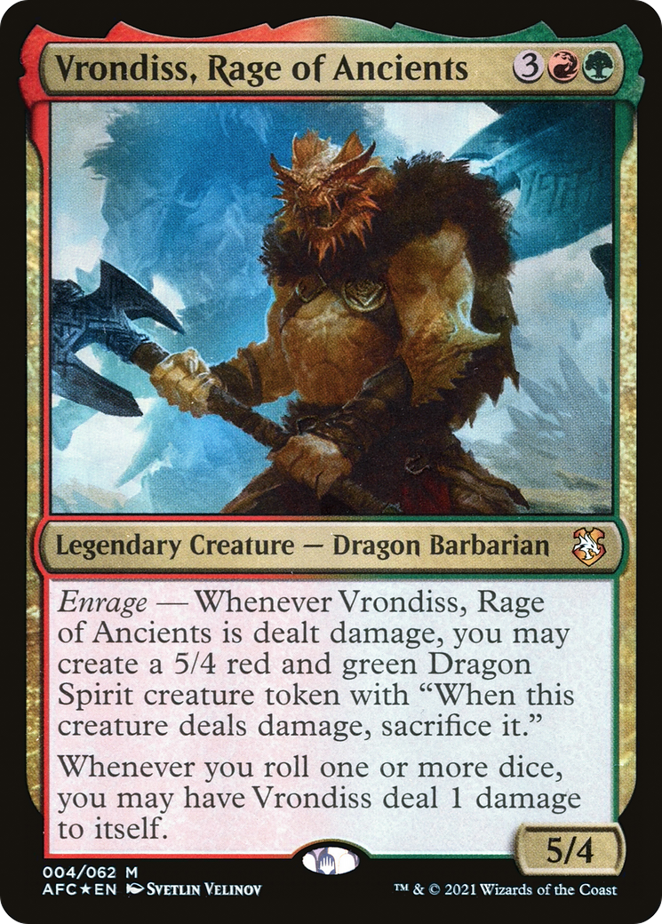 Vrondiss, Rage of Ancients (AFC-004) - Forgotten Realms Commander Foil - Premium MTG Single from Wizards of the Coast - Just $0.09! Shop now at Game Crave Tournament Store