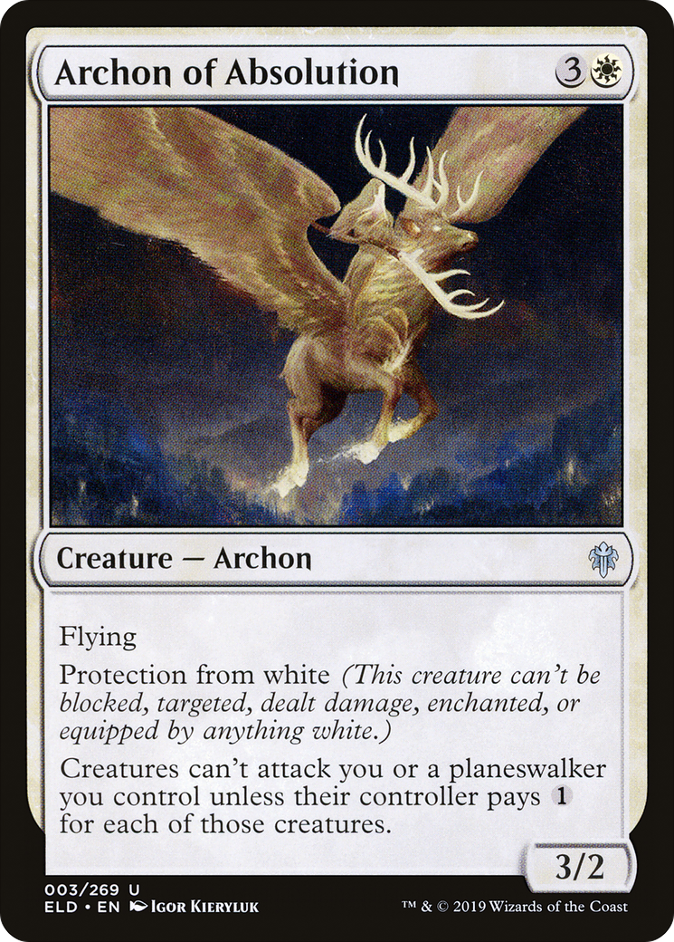 Archon of Absolution (ELD-003) - Throne of Eldraine - Premium MTG Single from Wizards of the Coast - Just $0.25! Shop now at Game Crave Tournament Store