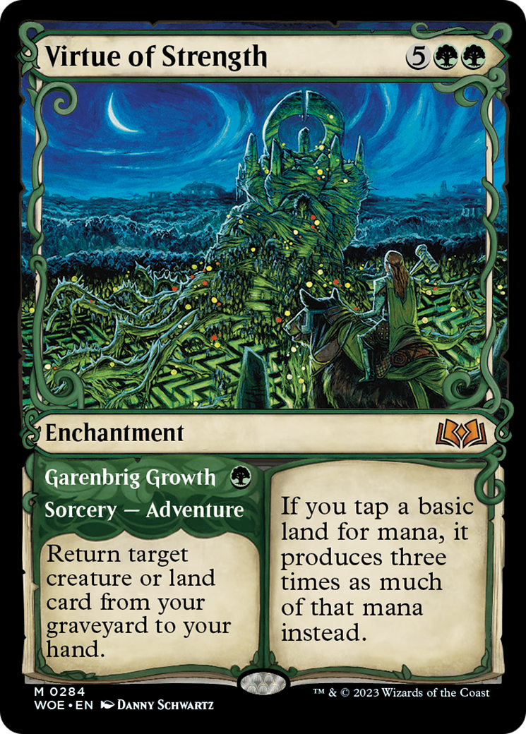 Virtue of Strength // Garenbrig Growth (WOE-284) - Wilds of Eldraine: (Showcase) Foil - Premium MTG Single from Wizards of the Coast - Just $3.57! Shop now at Game Crave Tournament Store