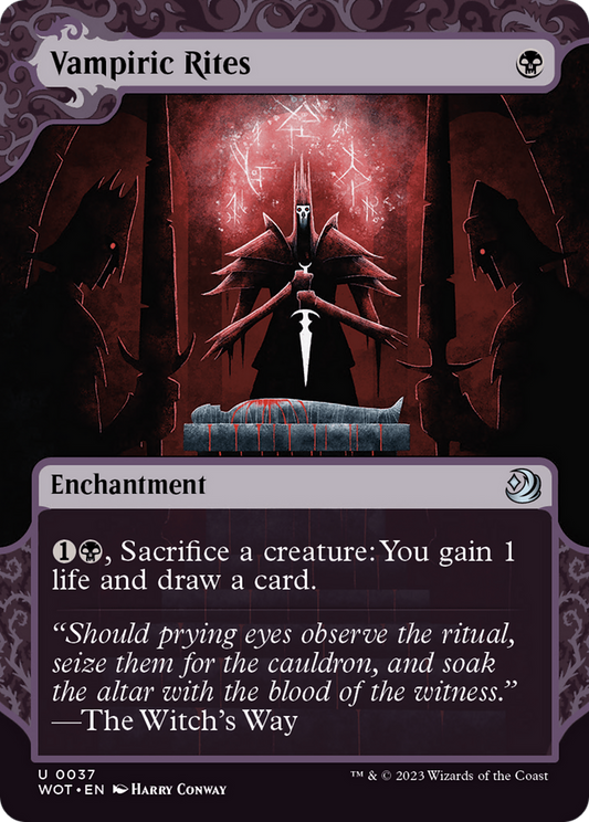 Vampiric Rites (WOT-037) - Wilds of Eldraine: Enchanting Tales: (Showcase) (Borderless) - Premium MTG Single from Wizards of the Coast - Just $0.08! Shop now at Game Crave Tournament Store