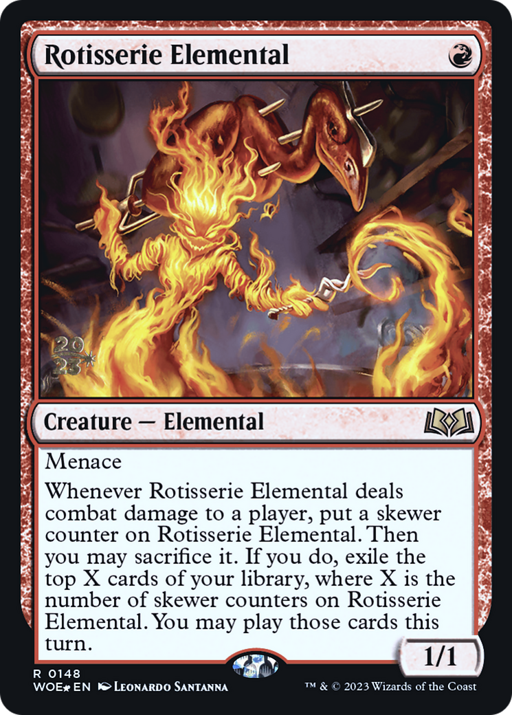 Rotisserie Elemental (PWOE-148S) - Wilds of Eldraine Promos Foil - Premium MTG Single from Wizards of the Coast - Just $0.08! Shop now at Game Crave Tournament Store